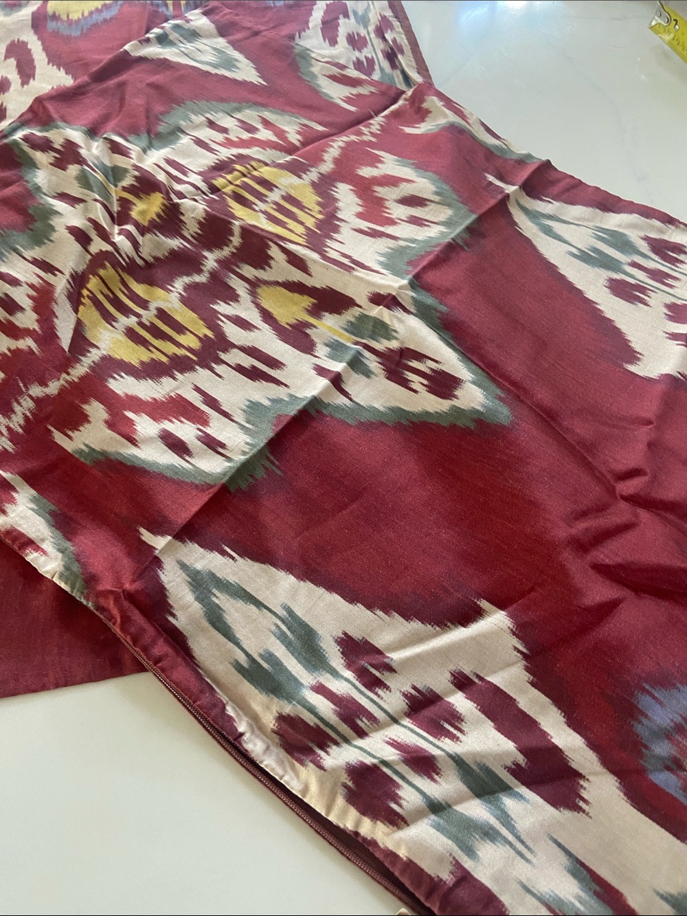 Pottery Barn Maroon Ikat Pillow Cover - Picture 3 of 15
